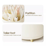 360°Rotating Makeup Brush Storage Box Portable Desktop Cosmetic Organizer