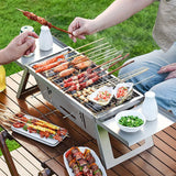 Portable Camping BBQ Grill 3 Height Adjustable Stainless Steel Folding
