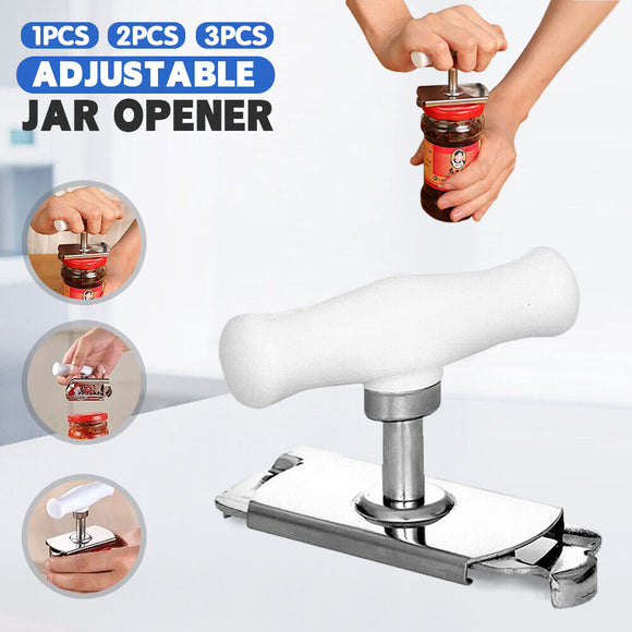 1x Adjustable Jar Opener Stainless Steel Lids Off for weak Hands Arthritis