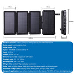 Solar Charging Portable 20000mAh QI Wireless Power Bank Folding panel For Phone