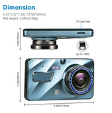 1080P Car Dash Dual Camera Video DVR Recorder Front Rear Night Vision G Sensor