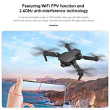 Dual Camera Drone Foldable Stable Flight Remote Control WiFi FPV Drone 4K Adults