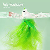 Cat Play Toy Simulation Birds Teaser Wand Interactive Stick with Suction Cup