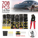 708Pcs Car Automotive Waterproof Electrical Wire Connector Plug 1-6 Pin Kit