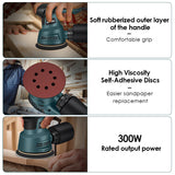 300W 125mm Disc Sanding Machine 6 Gears Speed Control Orbital Sander Polishing Grinding Tool