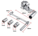 Stainless Steel Car Torque Multiplier Wrench Socket Set - 17mm, 19mm & 21mm