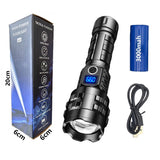 Self-defense LED Torch Zoom flashlight type-c rechargeable home outdoor digital