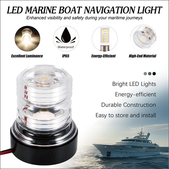 12V LED Marine Boat Navigation Light – Stern Yacht Signal Lamp for Sailing