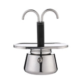 2 Cup Stainless Steel Coffee Maker Pot Stove Top Espresso Brewer