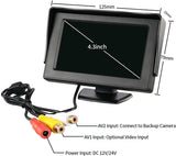 4.3" HD Monitor Reverse Camera Rear View Backup Parking Cam Kit Night Vision