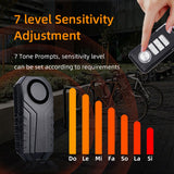 113dB Bike Motorcycle Alarm Anti-Theft Vibration Bicycle Security with Remote