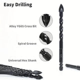 10PCS 3/16-1/2 Concrete Drill Bit Set, Masonry Drill Bits For Brick, Glass...