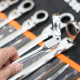 16 PCS NDI Flexi Head Ratchet Spanner Set 6MM-24MM Metric ND-0328