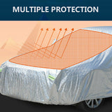 YXXL Ultra Large Alu Waterproof Outdoor Car Cover Double Thick Rain UV Resistant