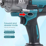 1000N.M Brushless Cordless Electric Impact Wrench Rechargeable 1/2" Power Tools