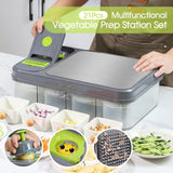 21PCS Vegetable Chopper Set w/ Slicer Grater Basket Board Kitchen Tool Kit