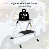 Folding Caravan Steps Double Portable Steady Stool Ladder Anti Slip Accessories