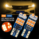 2X T10 12V W5W AMBER INDICATOR REPEATER LED CAR TAIL LIGHTS TURN SIGNAL BULB
