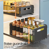 2-Pack Foldable Pull Out Cabinet Organizer, Slide-Out Drawers with Nano Adhesive