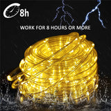100 LED Solar Fairy String Rope Light Outdoor Waterproof Garden Decor Night Lamp