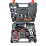 21V BRUSHLESS HEAVY DUTY CORDLESS DRILL IMPACT DRIVER KIT HAMMER +2 BATTERY Box