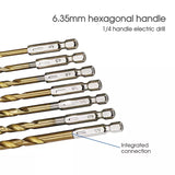 13 PCS Quick Change Hex Shank Drill Bits Set HSS Steel Wood Timber Drilling