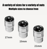 Stainless Steel Car Torque Multiplier Wrench Socket Set - 17mm, 19mm & 21mm