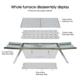 Portable Camping BBQ Grill 3 Height Adjustable Stainless Steel Folding