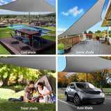 320GSM Sun Shade Sail Cloth Canopy Outdoor Awning Rectangle Square Grey Sand