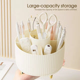 360°Rotating Makeup Brush Storage Box Portable Desktop Cosmetic Organizer