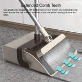2 in 1 Broom and Dustpan Set: Cleaning with Upright Storage 180° Rotating