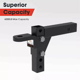 Adjustable Towbar Tow Bar Ball Mount 2" Hitch Towing Trailer 4WD Car 6000lbs