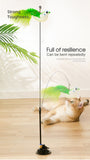 Cat Play Toy Simulation Birds Teaser Wand Interactive Stick with Suction Cup