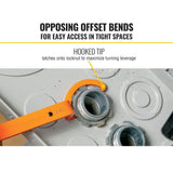 3PC Conduit Locknut Wrench Set 1/2 3/4 1 in Offset Tight Space Tool Kit