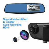 4.3" 1080P Dual Lens Car Auto DVR Dash Cam Video Camera Recorder Rearview Mirror