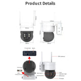 Solar Security Camera Battery Powered Outdoor Wireless WiFi CCTV PTZ Camera IP