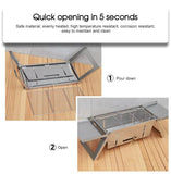 Portable Camping BBQ Grill 3 Height Adjustable Stainless Steel Folding