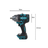 1000N.M Brushless Cordless Electric Impact Wrench Rechargeable 1/2" Power Tools