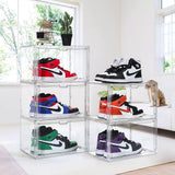 Foldable Shoe box,Clear Plastic Stackable Shoe Box,Clear Shoe Organizer