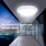 Solar Powered 24/28/32cm LED Ceiling Light Bedroom Garden Garage Shed Tent Lamp