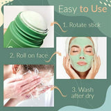 1/2x Green Tea Cleansing Mask Facial Stick Oil Acne Control Blackhead Deep Clean