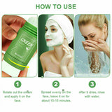 1/2x Green Tea Cleansing Mask Facial Stick Oil Acne Control Blackhead Deep Clean