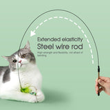 Cat Play Toy Simulation Birds Teaser Wand Interactive Stick with Suction Cup