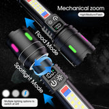 50000000 LED Torch Zoom Light Super Bright Hunting Flashlight USB Rechargeable