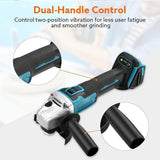 Brushless Cordless Angle Grinder 125mm Cutting Polishing,18V Battery