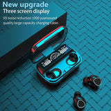 Wireless Bluetooth Earphones Headphones Earbuds Waterproof LED Display w/ Mic