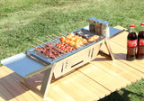 Portable Camping BBQ Grill 3 Height Adjustable Stainless Steel Folding