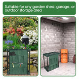 Compact Garden Tool Storage Rack Organiser with Pockets – 58x31x60cm