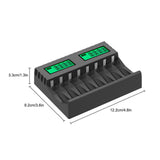 8 Slot Smart Battery Charger for AA/AAA Rechargeable Batteries LCD Display