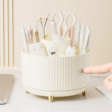 360°Rotating Makeup Brush Storage Box Portable Desktop Cosmetic Organizer